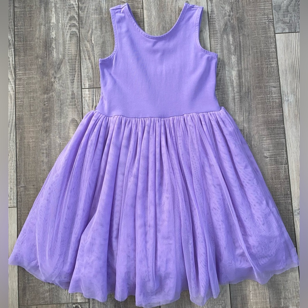 Hanna Andersson Purple Lavender Tulle Tutu Tank Top Summer Twirl Dress Size 10